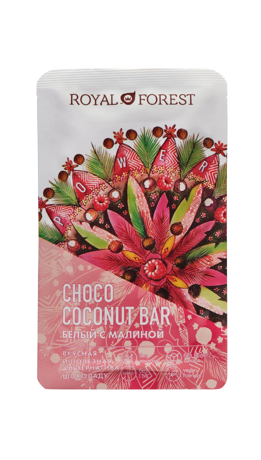 картинка Белый веганский малиновый мини-шоколад Royal Forest от Royal Forest