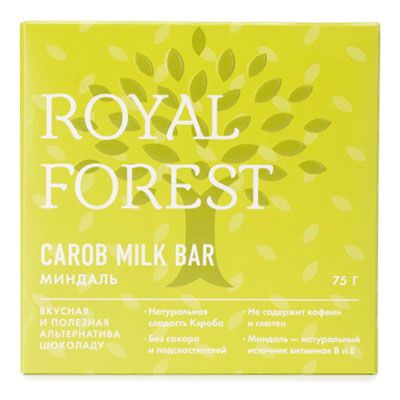 Шоколад из кэроба Royal Forest с миндалем